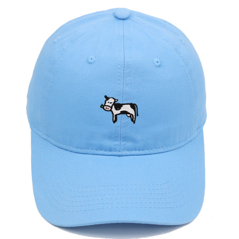 COW COW Embroidery Soft Top Baseball Cap Spring And Summer Cute