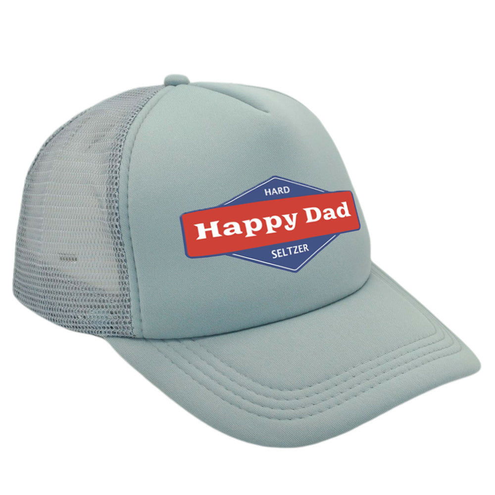 Hot Solid Color Mesh Happy Dad Baseball Summer Hat Male Truck Driver Mesh Peaked Cap