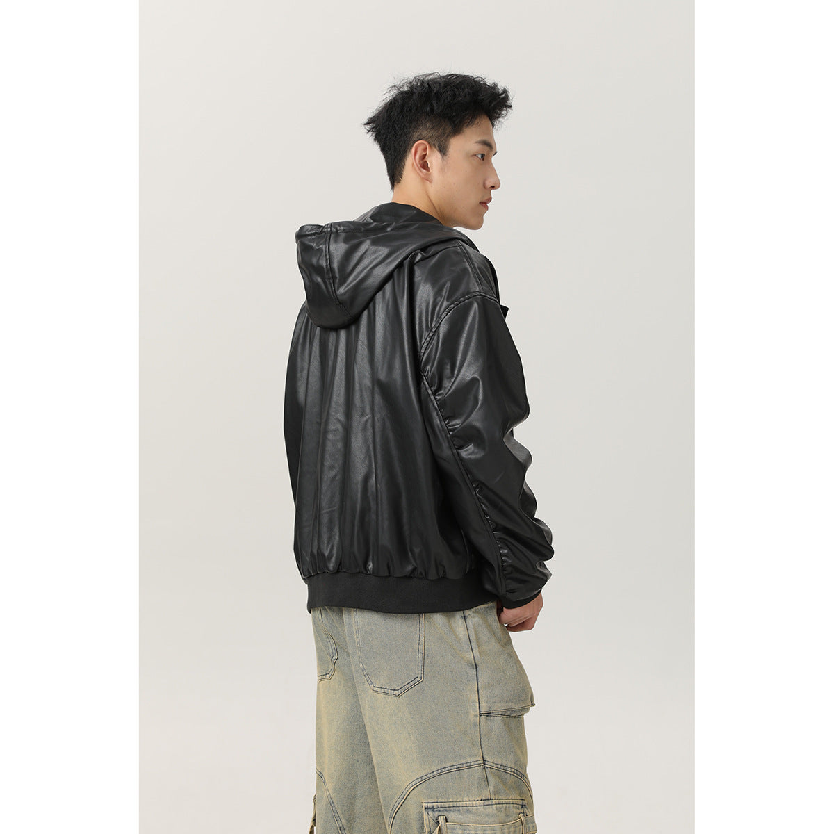 Vintage PU Leather Motorcycle Jacket For Men