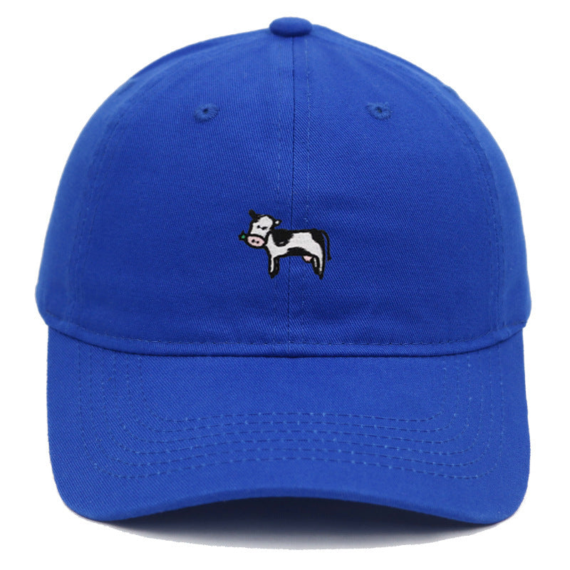 COW COW Embroidery Soft Top Baseball Cap Spring And Summer Cute