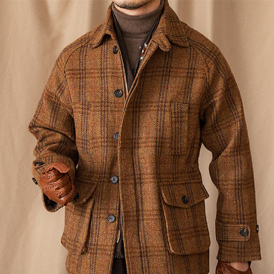 Safari Jacket Tweed Raglan Sleeve Thick Jacket