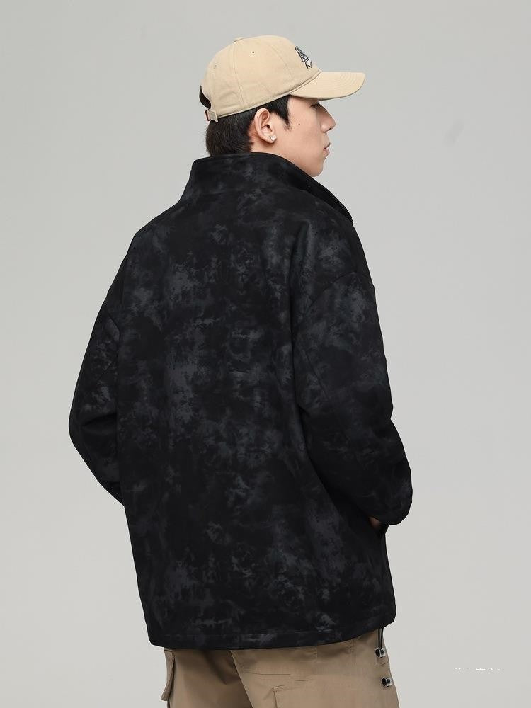 Hong Kong Style Trendy Jacquard Techniques Jacket Men