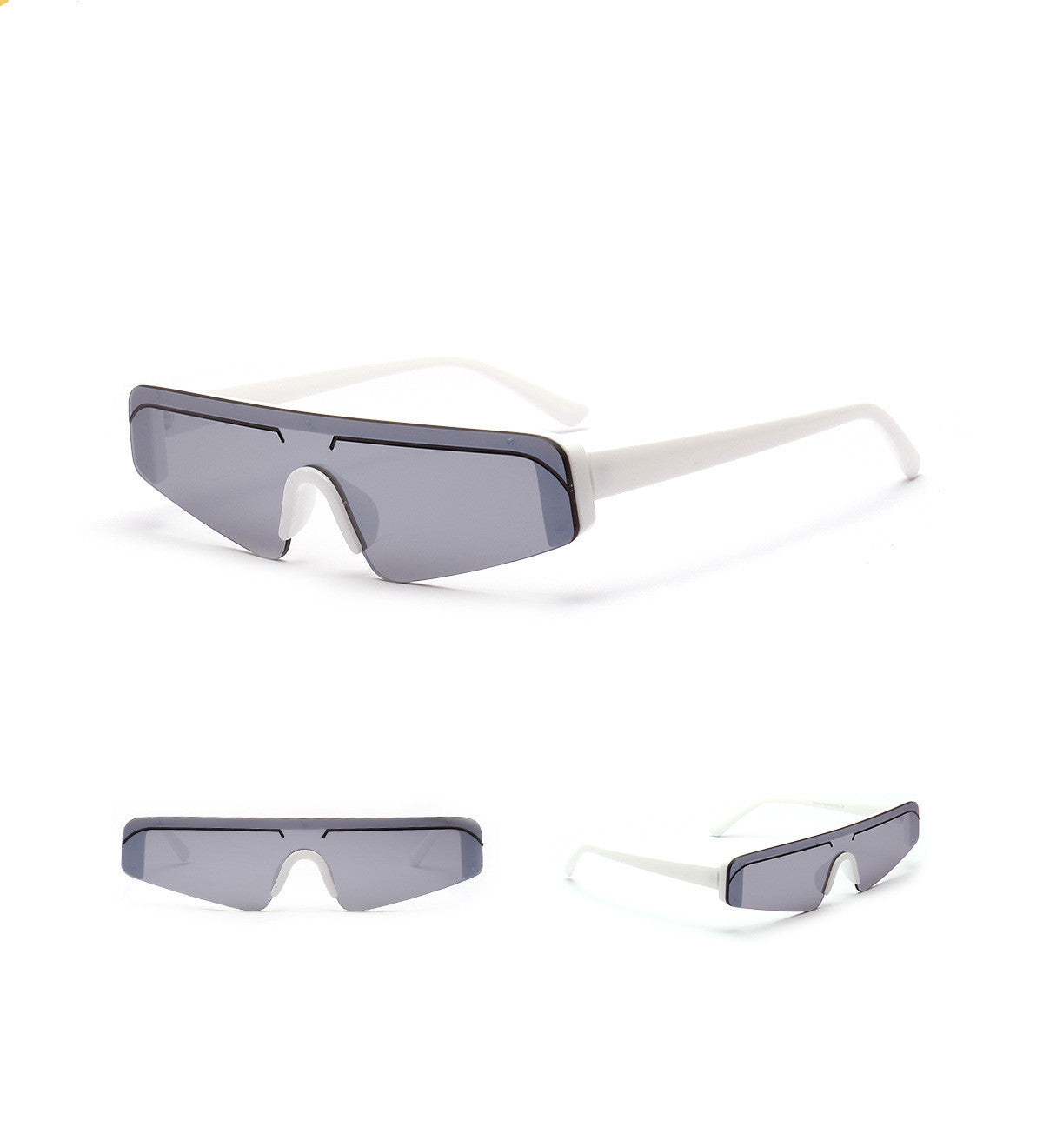 Rimless women's sunglasses with powder film