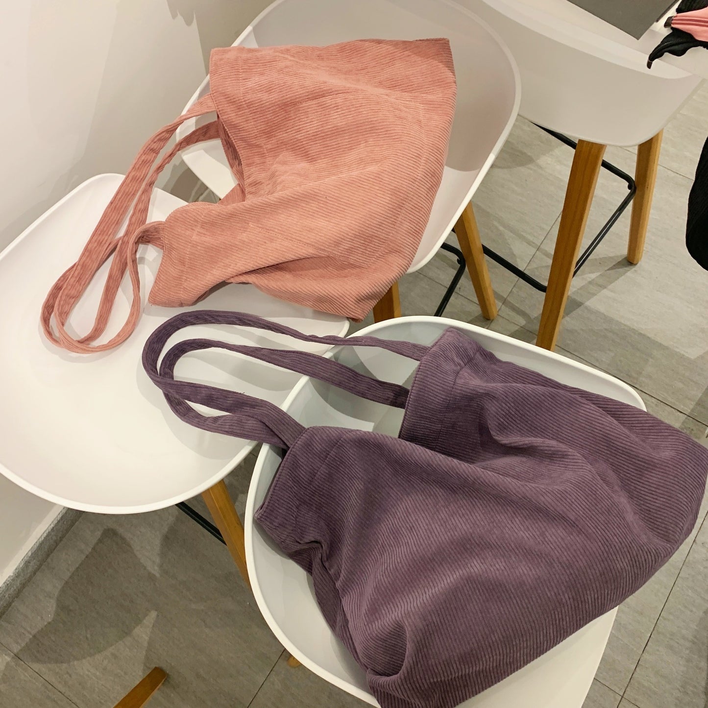 Corduroy Shopper Womens Bag Tote Bag Girls Handbag Female Shoulder Bags Casual Wallets Large Capacity Canvas Bag Schoolbag