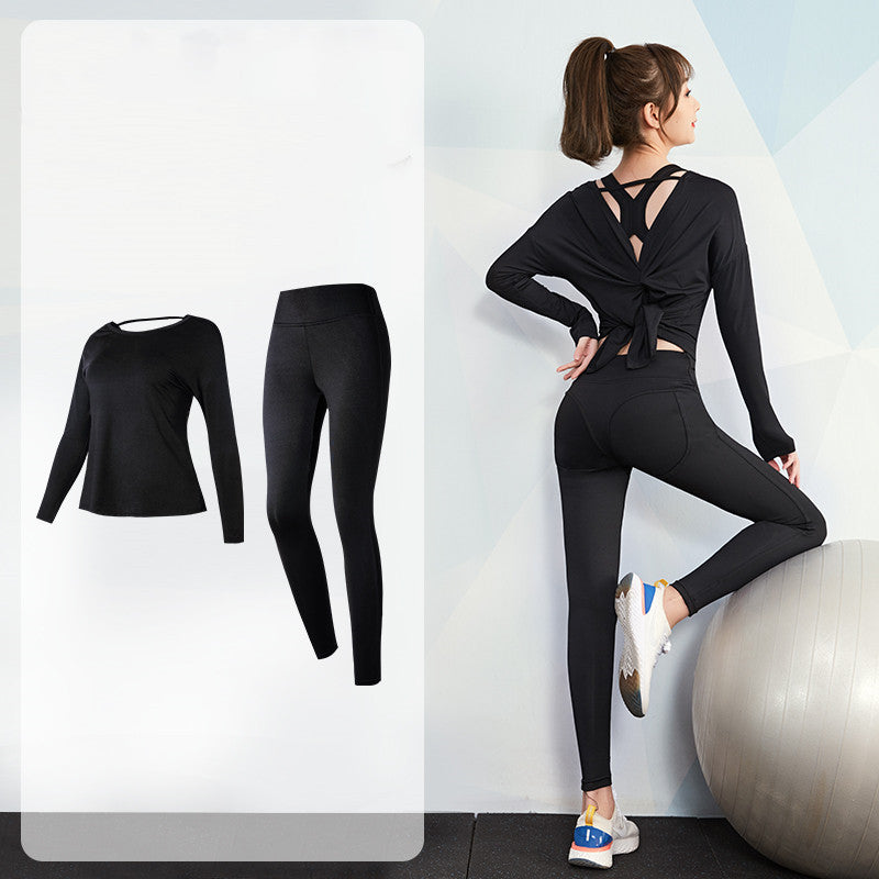 Hollow long sleeve yoga wear