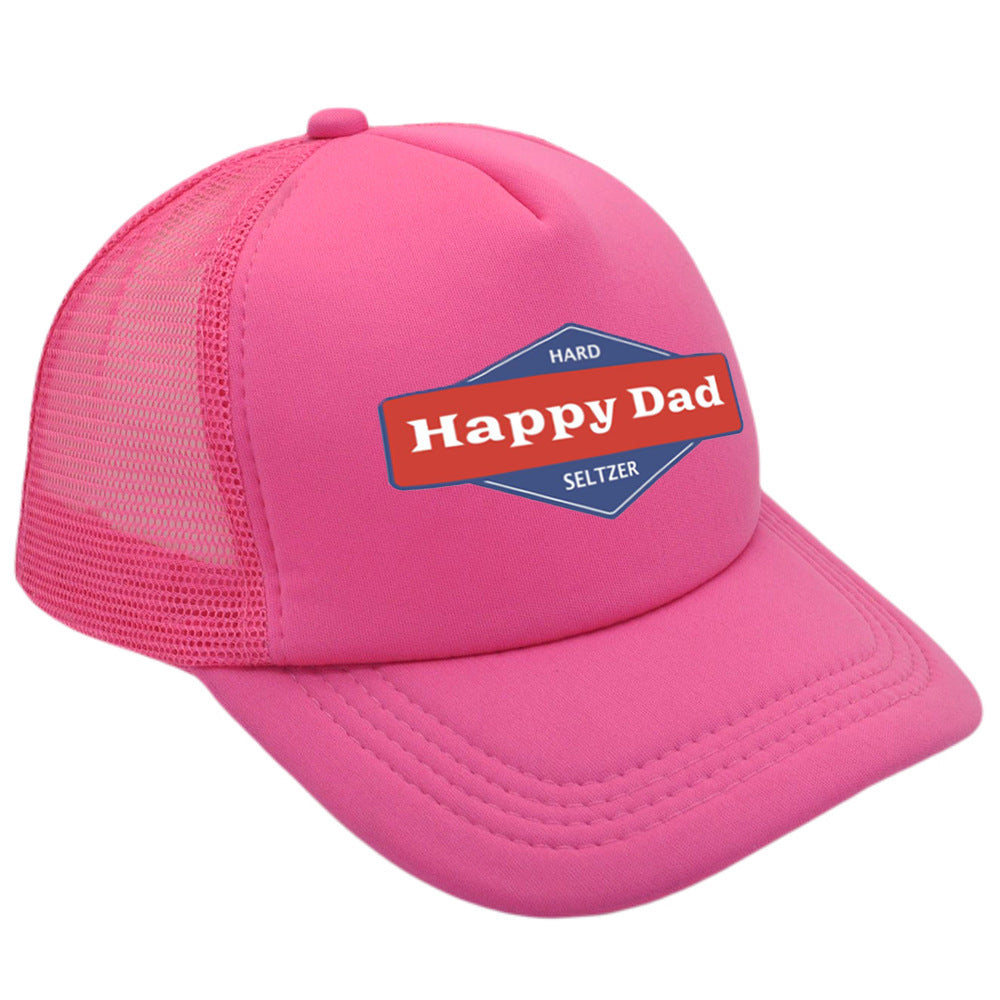 Hot Solid Color Mesh Happy Dad Baseball Summer Hat Male Truck Driver Mesh Peaked Cap