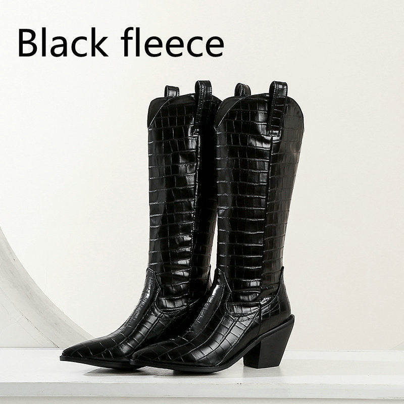 Long Boots Thick Heel Boots Women's Casual Knee-length Boots High Boots