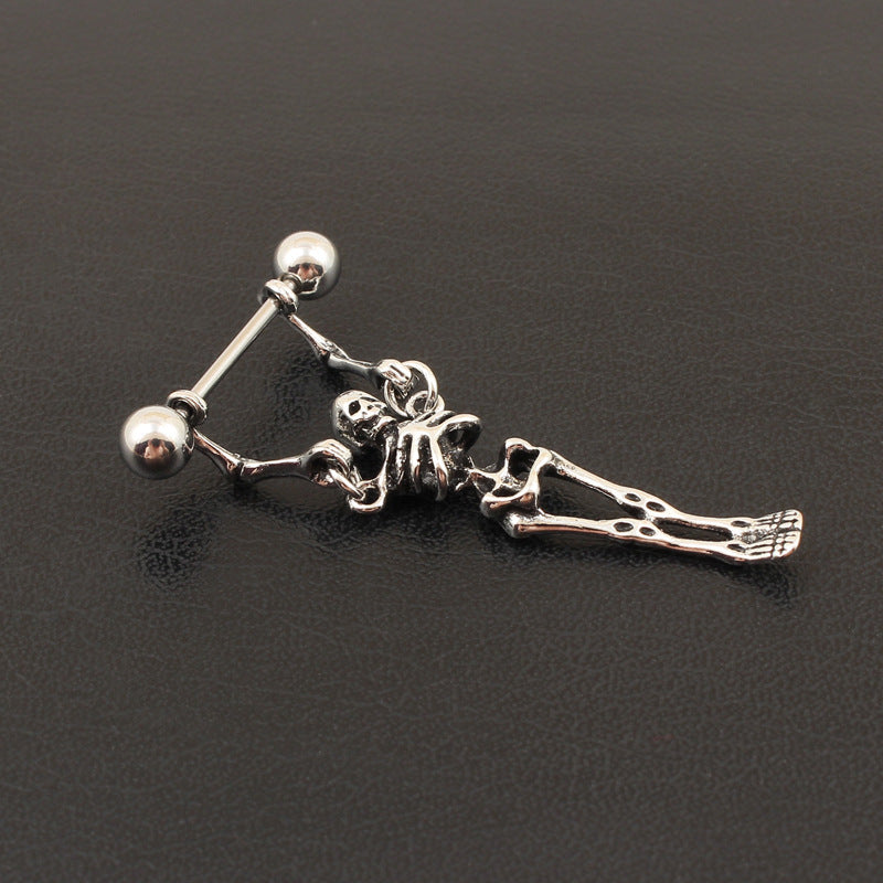 Nipple Ring Skull Antique Human Body Jewelry