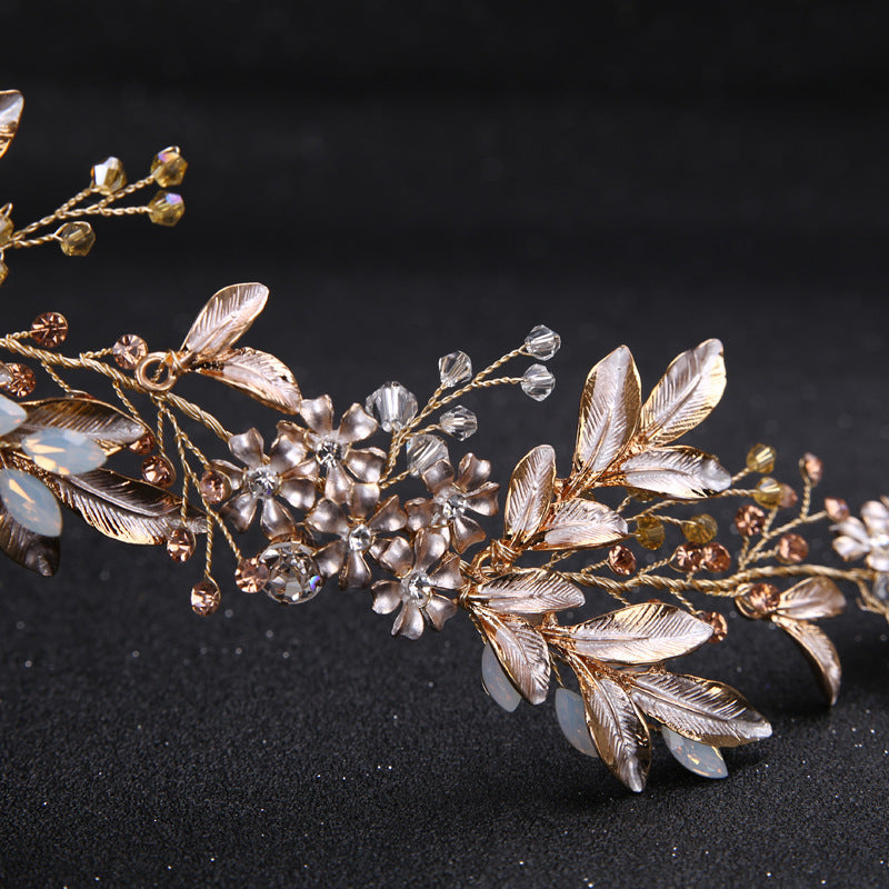 Bridal Jewelry Leaf Shape Rhinestone Alloy Headband