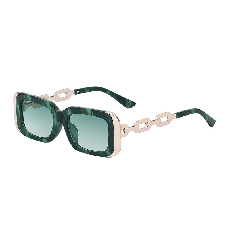 Square-framed Sunglasses Feminine Personality Chain