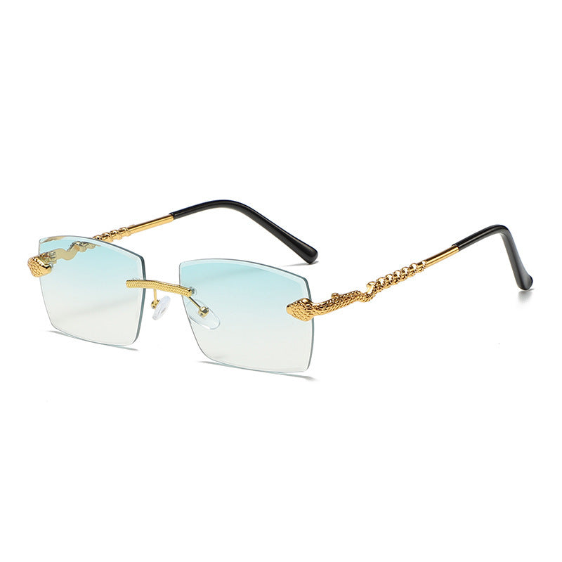 Fashionable New Serpentine Polygonal Trimmed Sunglasses