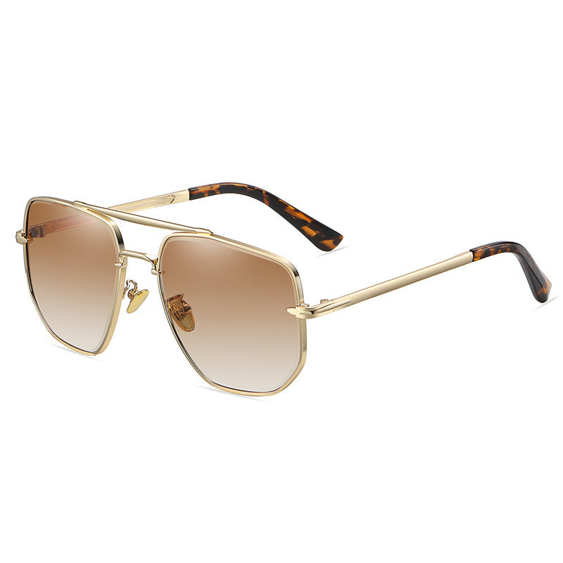 Men's Double Bridge Gradient Cut Sunglasses