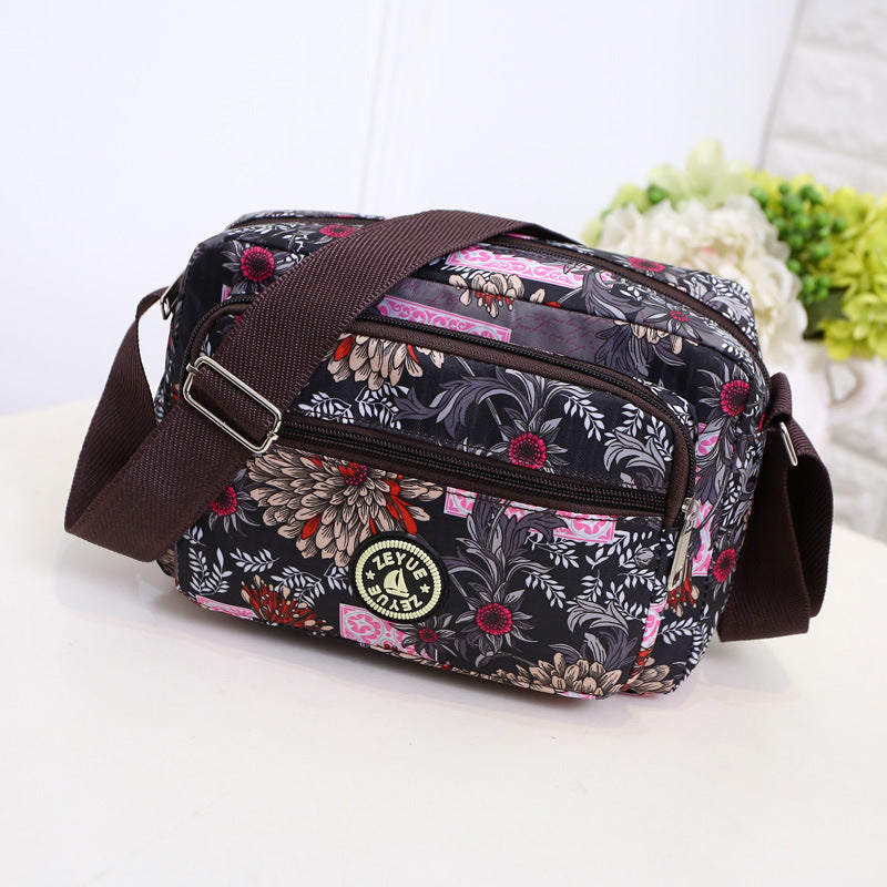 One-shoulder mother small floral cloth bag