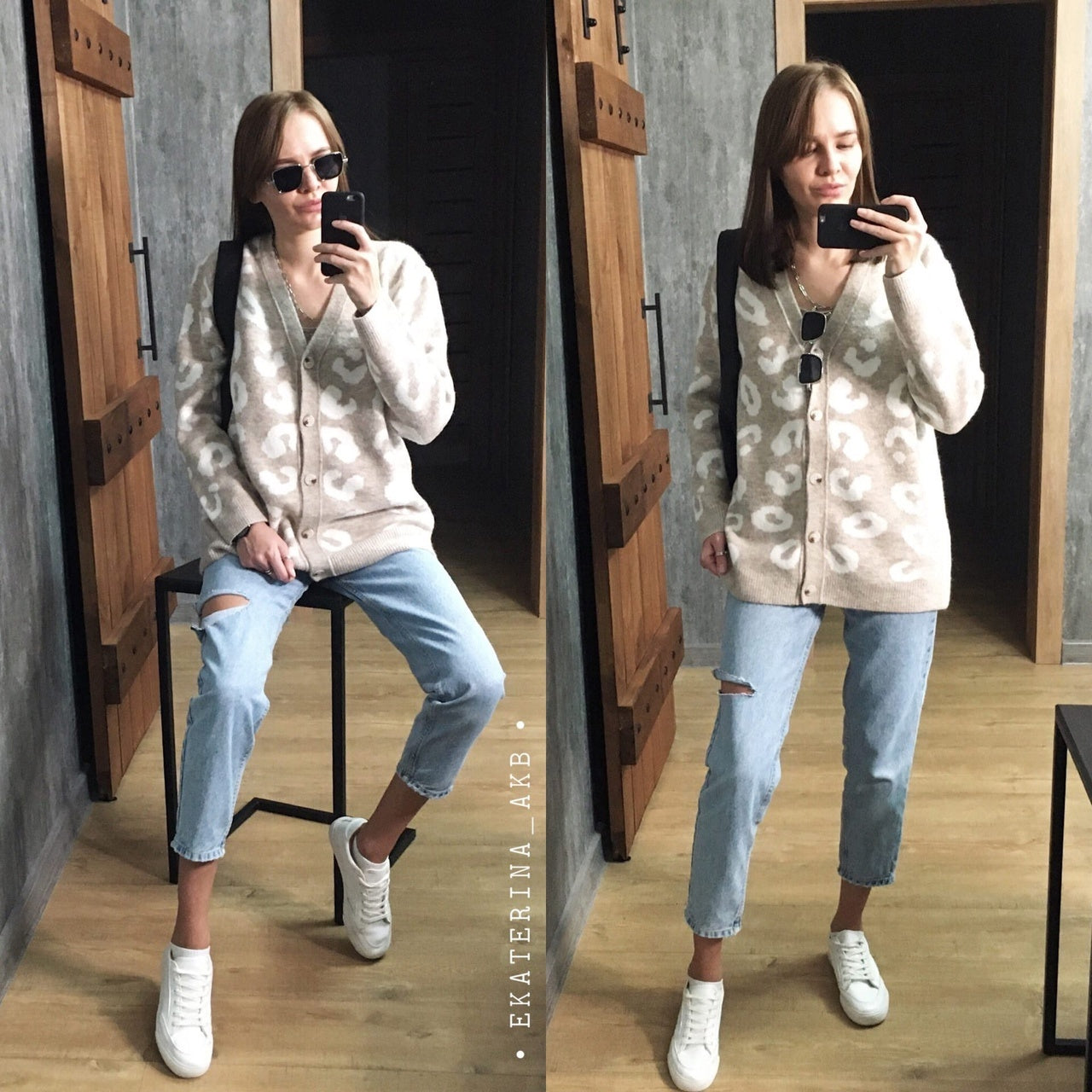 Autumn Winter V Neck Knitted Cardigans Women Single