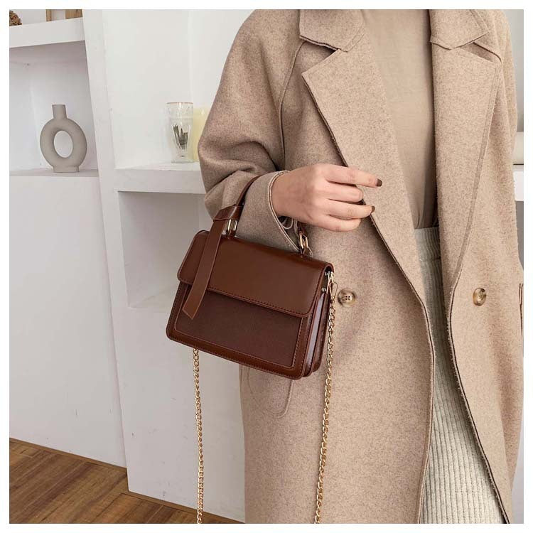 Solid color crossbody small square bag