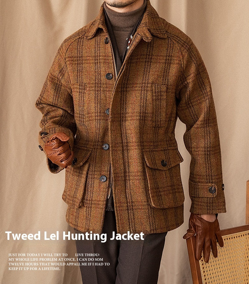 Safari Jacket Tweed Raglan Sleeve Thick Jacket