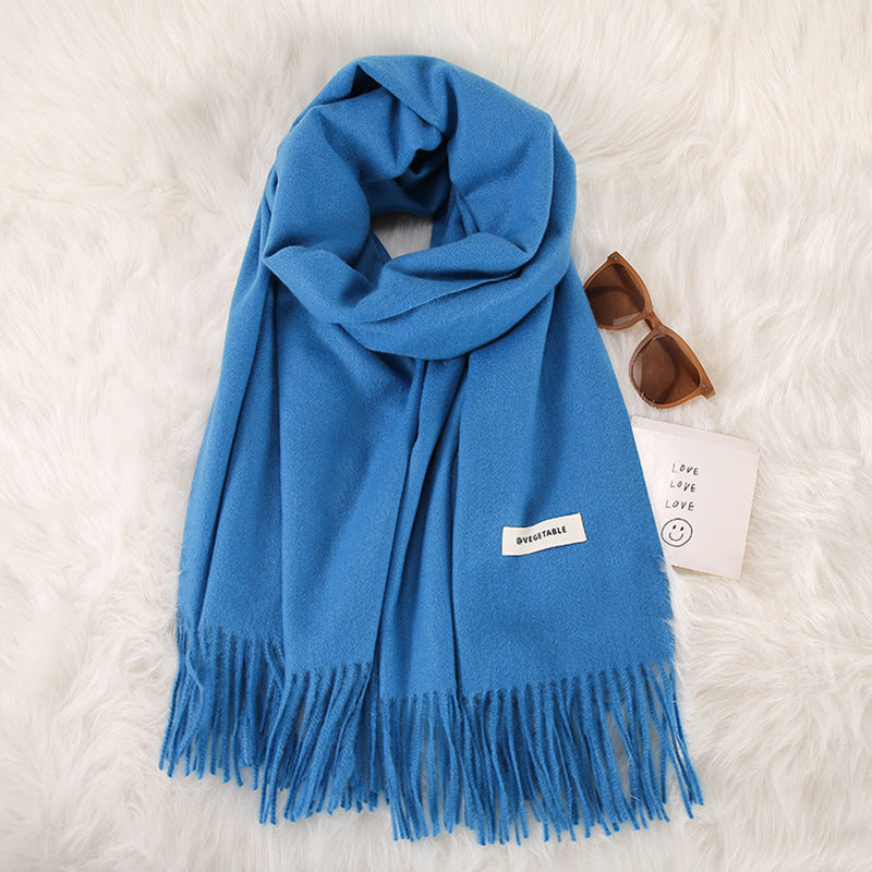 Women's Fashionable All-match Cashmere Tassel Double-sided Scarf