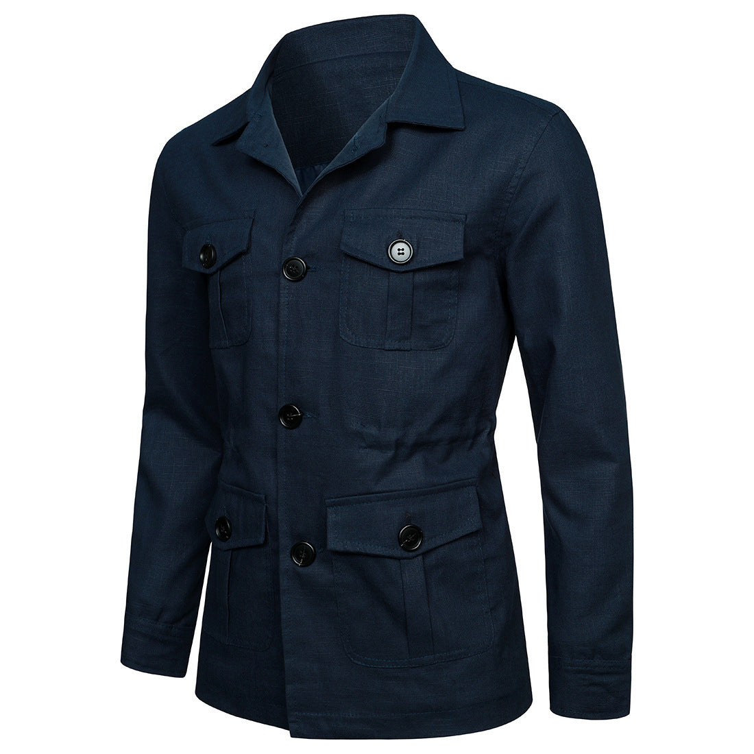 Lapel Multi-pocket Workwear Jacket Men