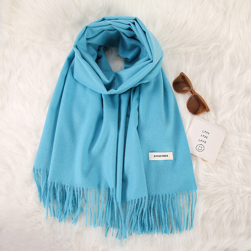 Women's Fashionable All-match Cashmere Tassel Double-sided Scarf