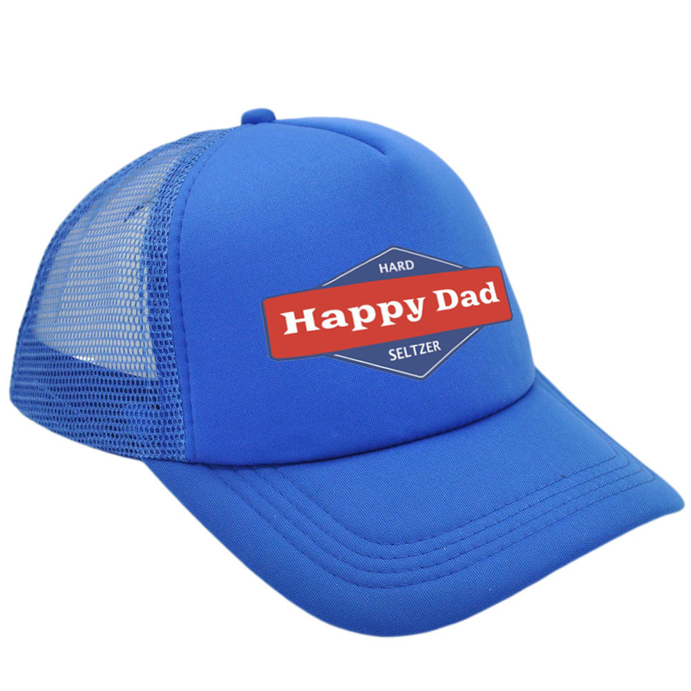 Hot Solid Color Mesh Happy Dad Baseball Summer Hat Male Truck Driver Mesh Peaked Cap