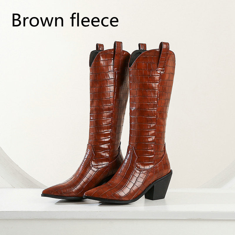 Long Boots Thick Heel Boots Women's Casual Knee-length Boots High Boots