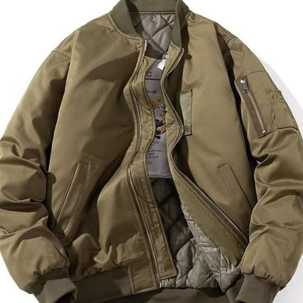 Thickening Embroidery Pilot Jacket Men