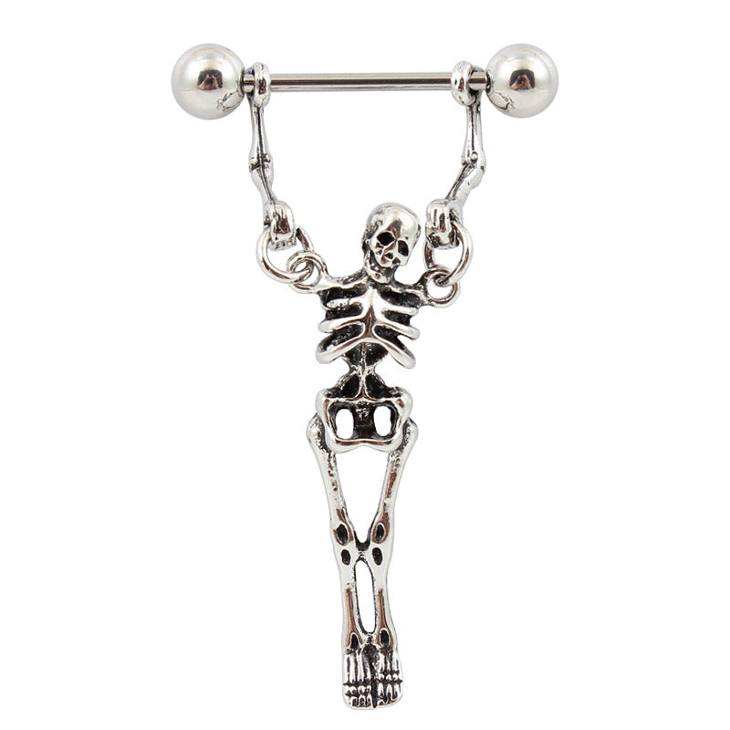 Nipple Ring Skull Antique Human Body Jewelry