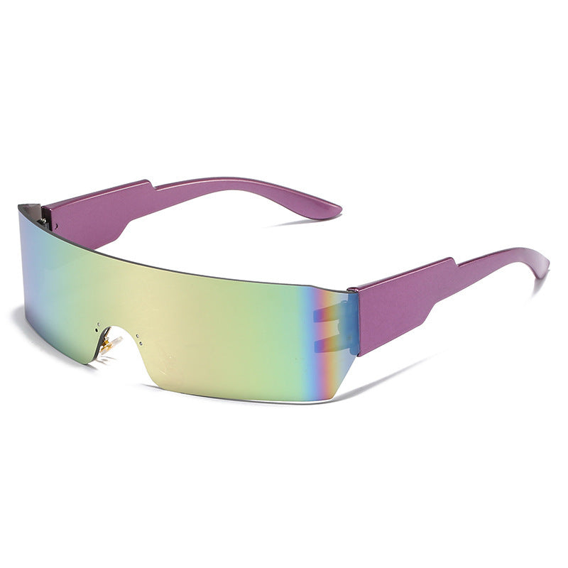 New Rimless Trendy Colorful Reflective Sunglasses