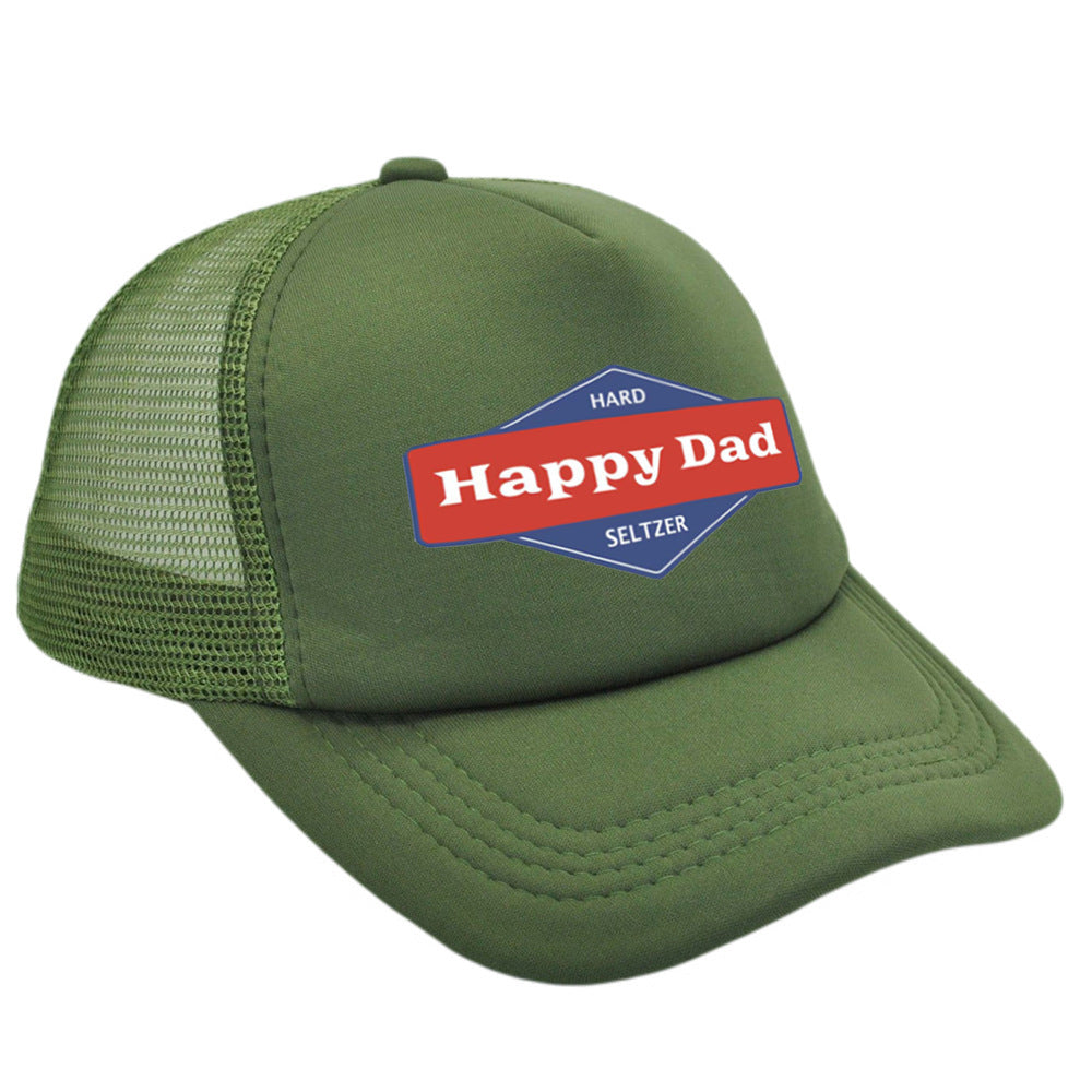 Hot Solid Color Mesh Happy Dad Baseball Summer Hat Male Truck Driver Mesh Peaked Cap