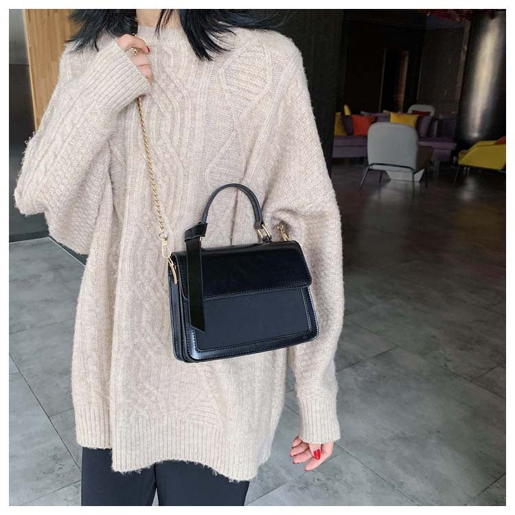 Solid color crossbody small square bag