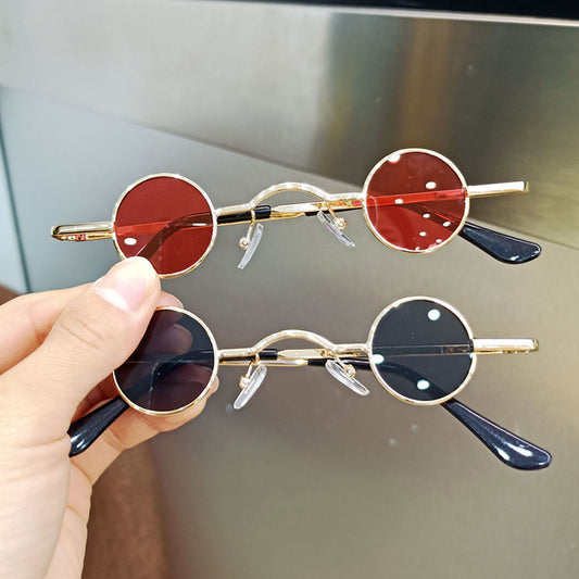 Girls Fashion Retro Round Frame Sunglasses