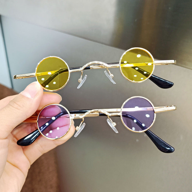 Girls Fashion Retro Round Frame Sunglasses