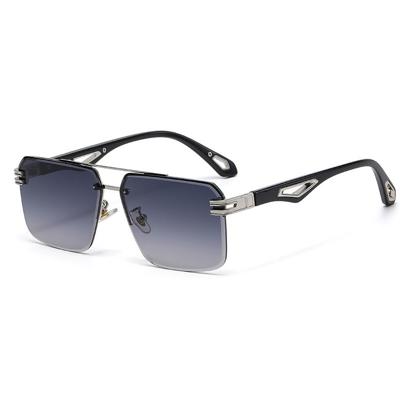 Frameless Cut-Edge Double-Bridge Sunglasses