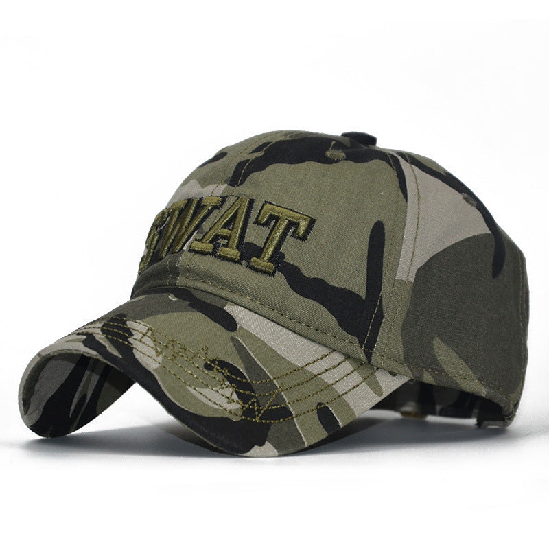 Camouflage Embroidery Sunshade Cotton Military Fan Hat Summer