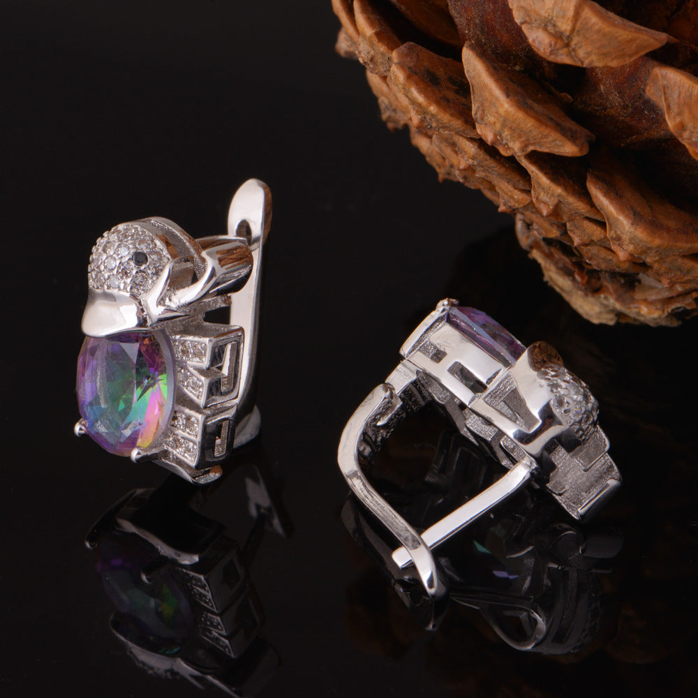 Elephant Gem Set Colorful Jewelry