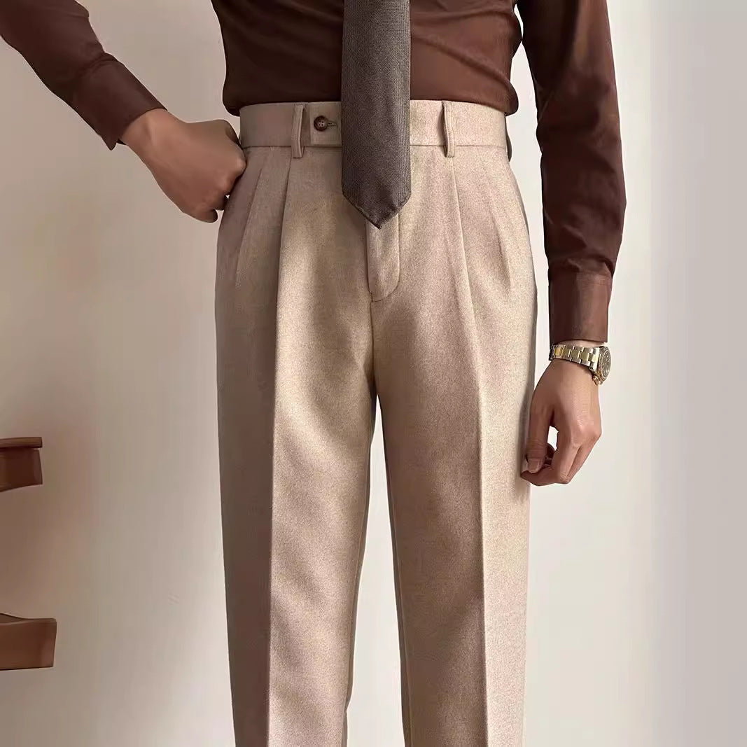 Straight Fitted All-matching Casual Suit Pants For Men