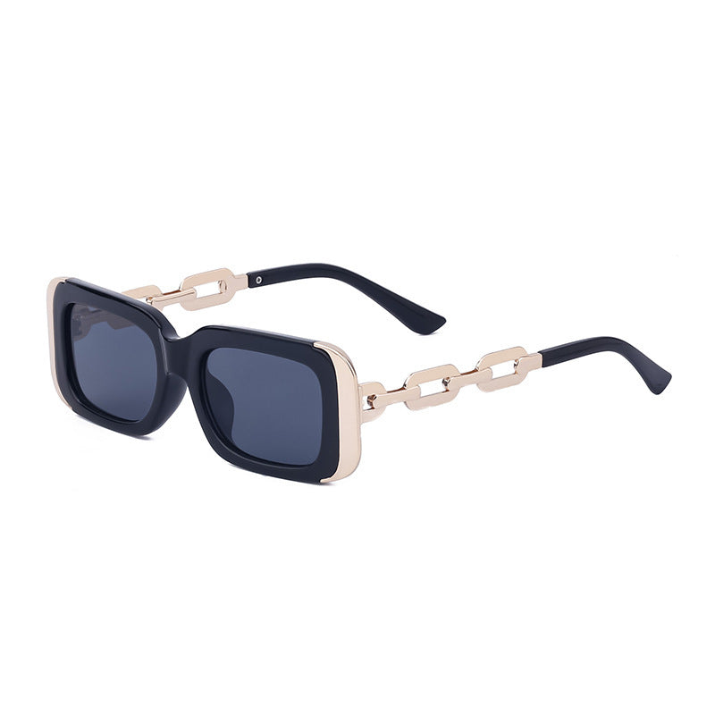 Square-framed Sunglasses Feminine Personality Chain