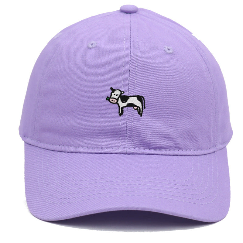 COW COW Embroidery Soft Top Baseball Cap Spring And Summer Cute