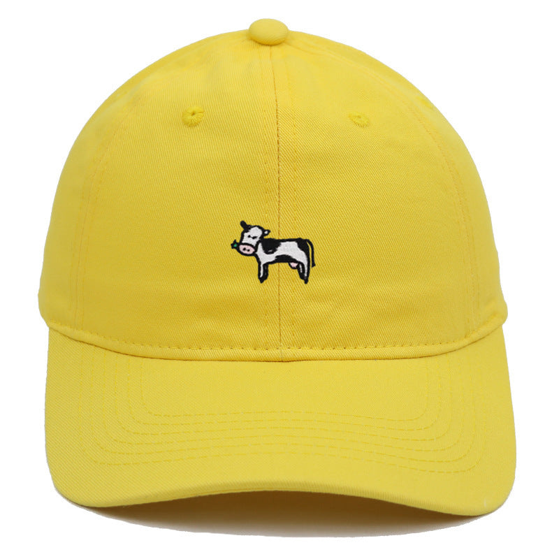 COW COW Embroidery Soft Top Baseball Cap Spring And Summer Cute