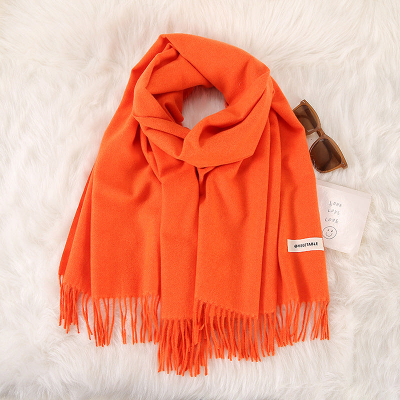 Women's Fashionable All-match Cashmere Tassel Double-sided Scarf