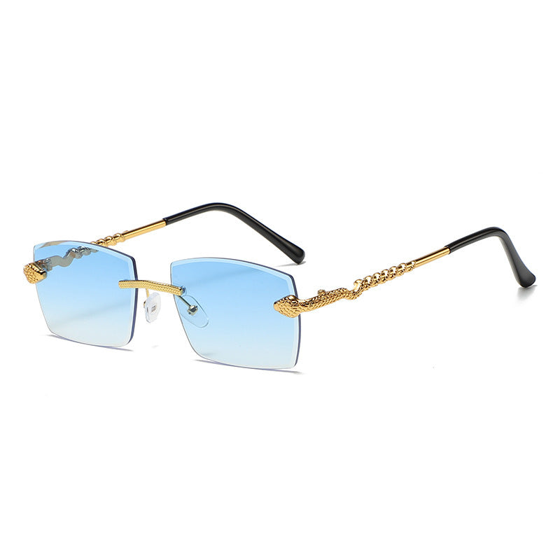 Fashionable New Serpentine Polygonal Trimmed Sunglasses