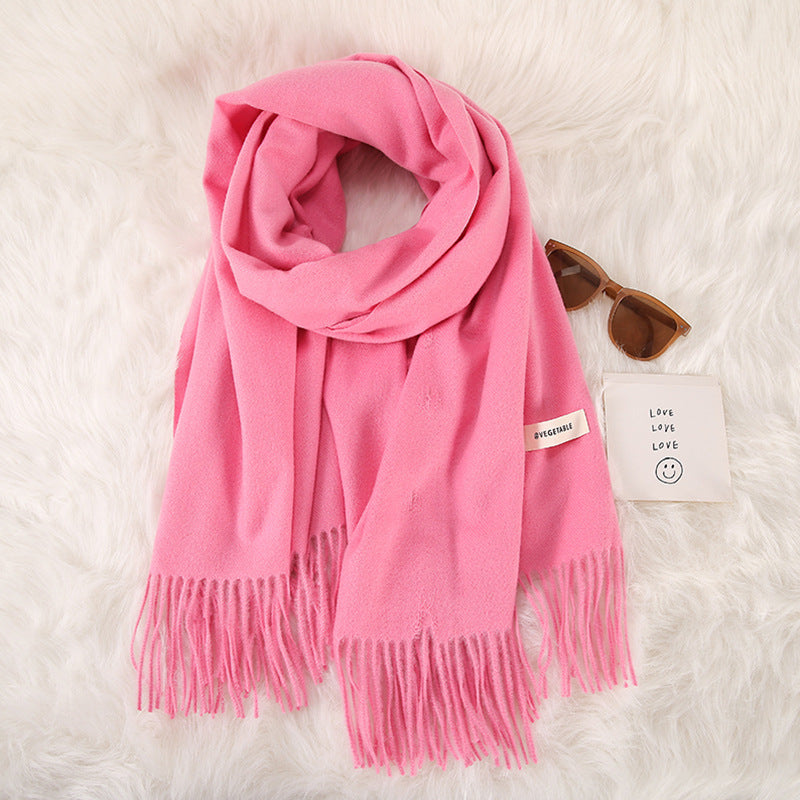 Women's Fashionable All-match Cashmere Tassel Double-sided Scarf