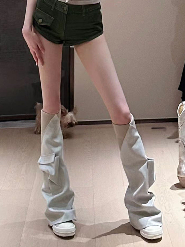 Split Pants Boots Fried Street Boots Canvas Goddess Pocket Boots Over-the-knee Boots