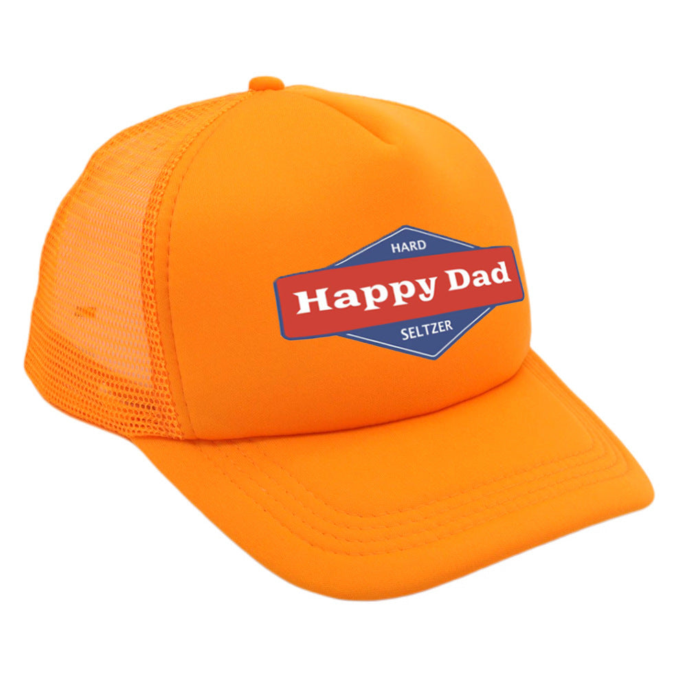 Hot Solid Color Mesh Happy Dad Baseball Summer Hat Male Truck Driver Mesh Peaked Cap