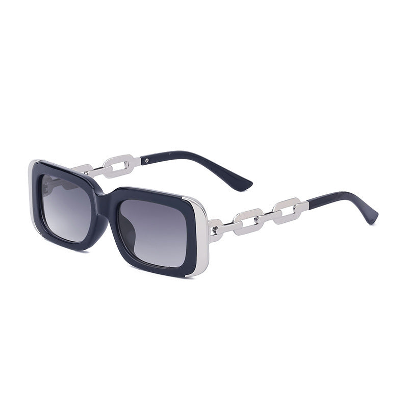 Square-framed Sunglasses Feminine Personality Chain