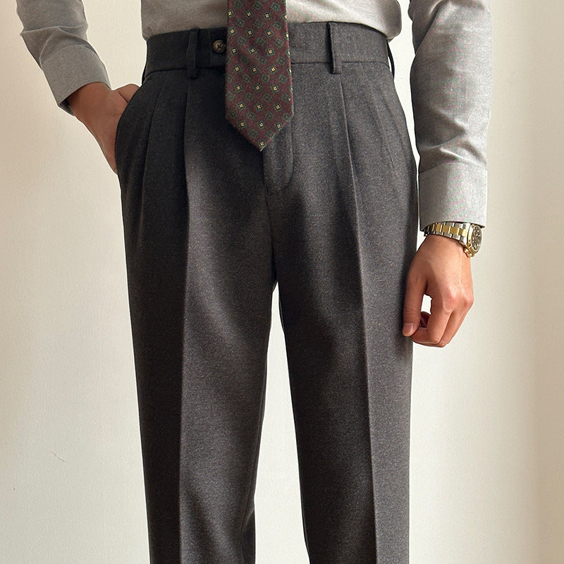 Straight Fitted All-matching Casual Suit Pants For Men