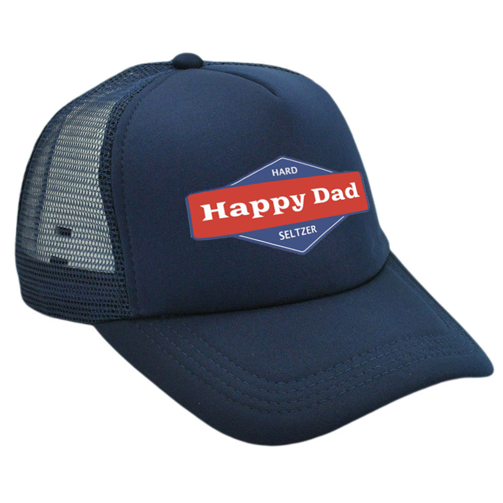 Hot Solid Color Mesh Happy Dad Baseball Summer Hat Male Truck Driver Mesh Peaked Cap