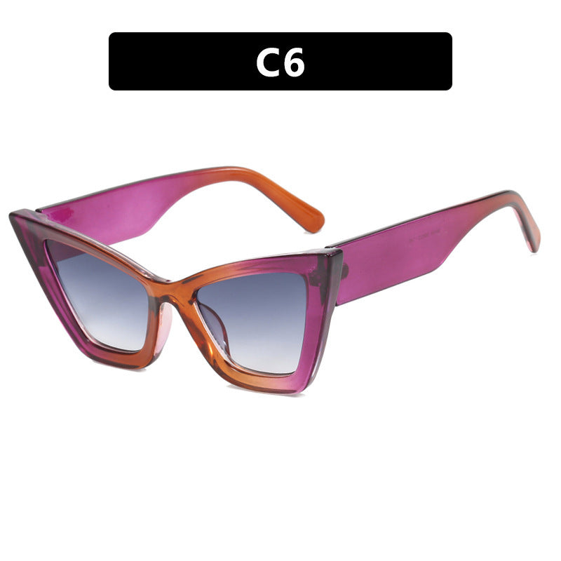 Large Frame Cat Eye Simple Sunglasses