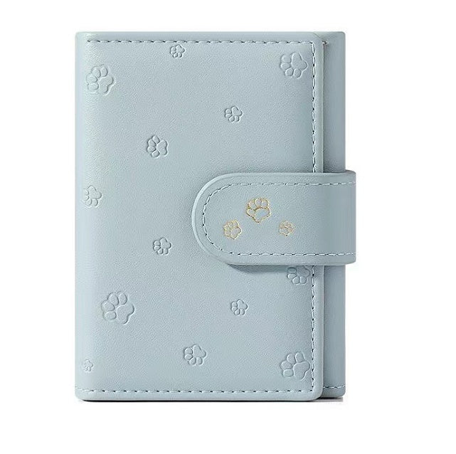 Fashion Small Paw Print Wallets Women Soft PU Leather Card Holder Purses