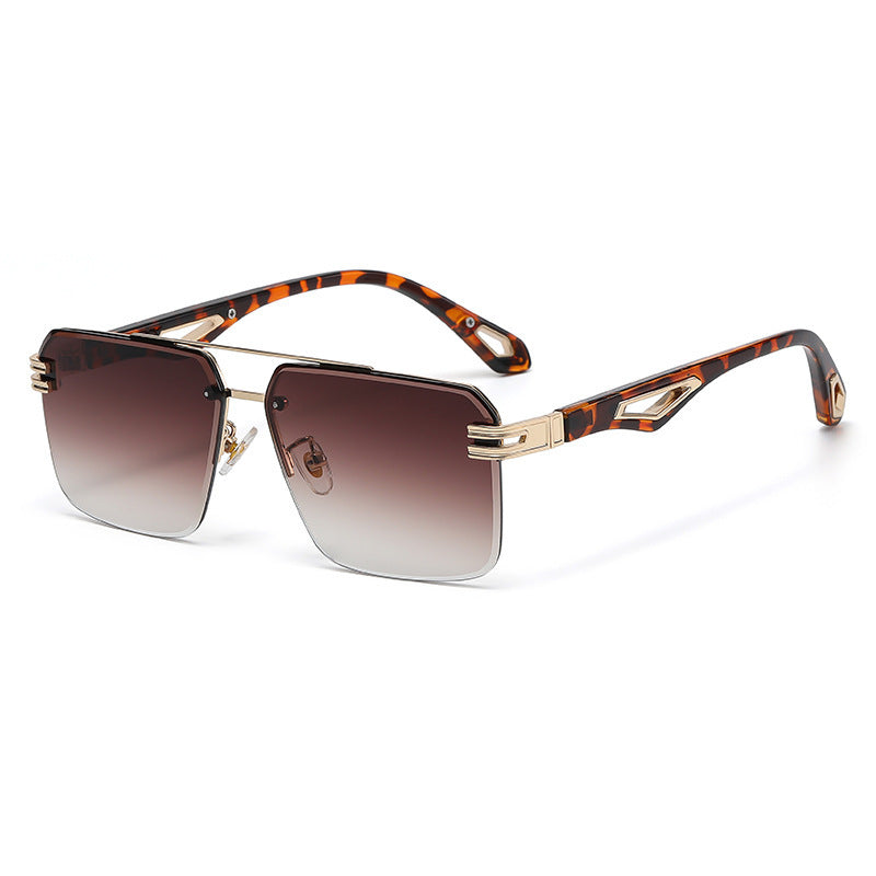 Frameless Cut-Edge Double-Bridge Sunglasses